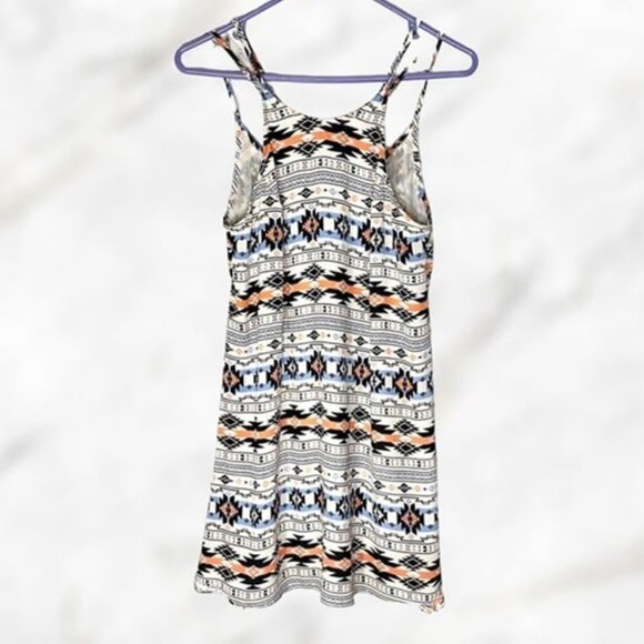 Lush‎ Aztec Pattern Sun Dress Aztec Geometric Pattern Spaghetti Strap Size XS - Picture 2 of 10